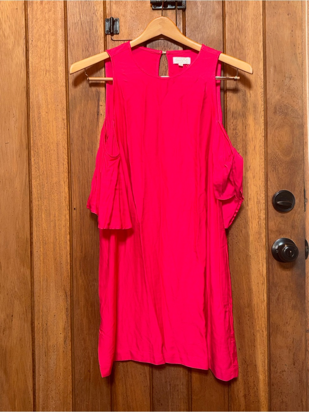 Women’s Cold-Shoulder Shift Dress - Deep Pink